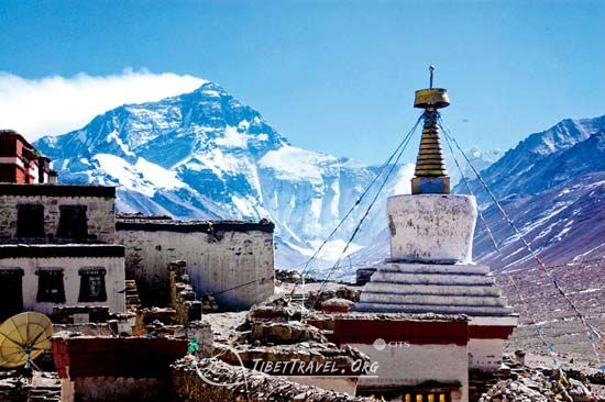Mt.Everest seeing from Rongbuk monastery