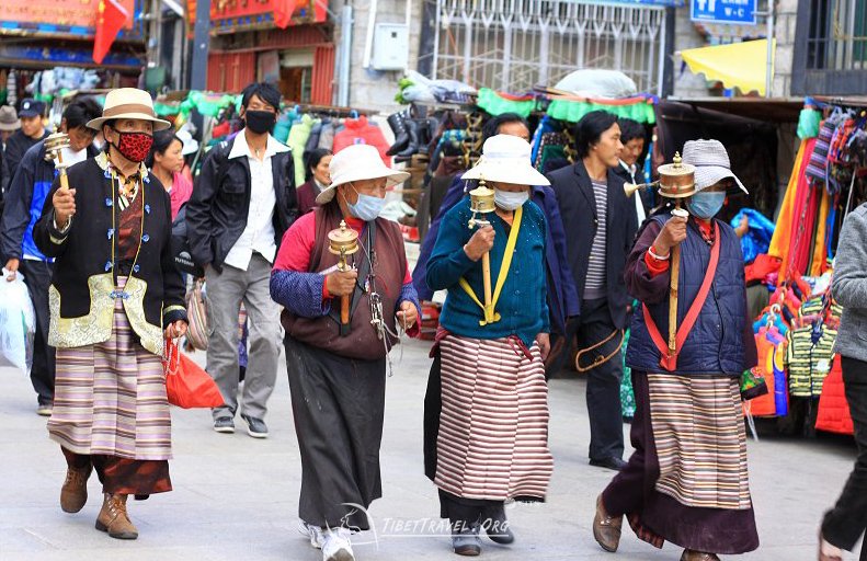 ritual walkers at Barkhor street