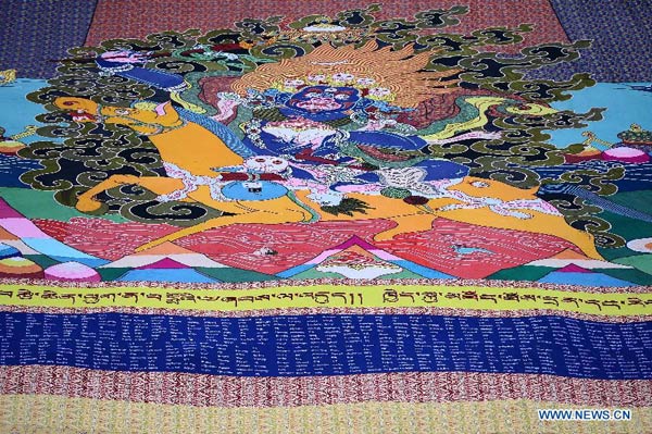 A giant Thangka embroidery
