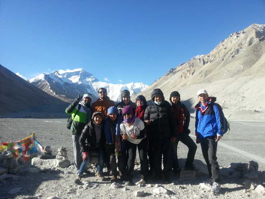 the first tour group to Everest Base Camp in 2014 was guided by Kangsamg. -Khamsang