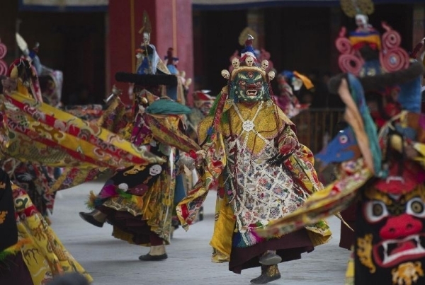 Cham dance, or Vajra dance short for Exoteric Vajra Gar Cham dance, is an all-round religious dance and a cultivation ritual of Vajrayana. 