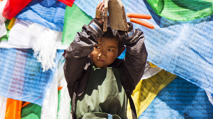 Tibetan Kid Doing Kora