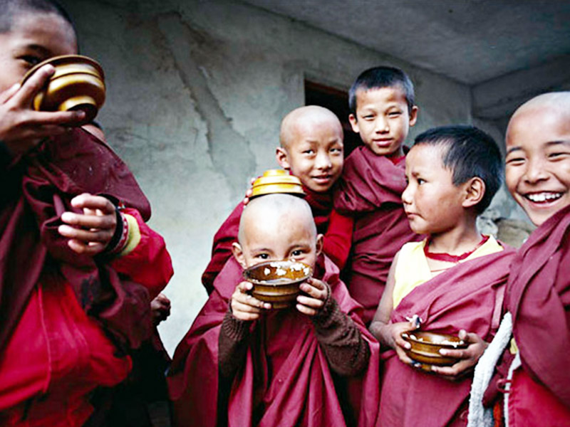 Monks in Tibet also use wooden bowls