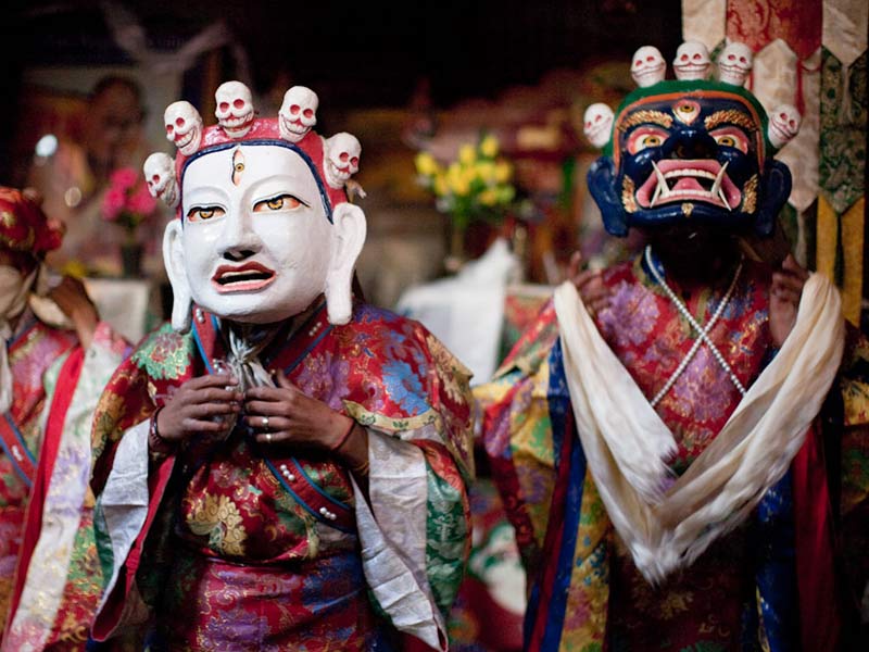 These white masks became the faces of the players of Tibetan opera