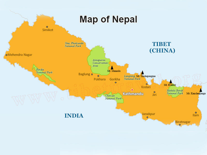  The map of Nepal 