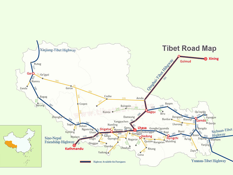 Tibet Overland Map