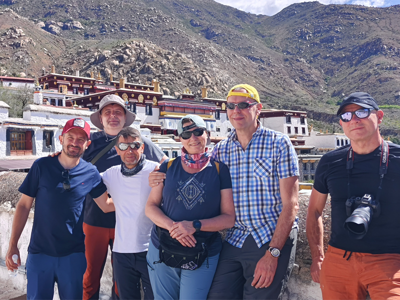 Visitors Exploring Drepung Monastery in Lhasa, Tibet Travelers visiting Drepung Monastery in Lhasa, Tibet