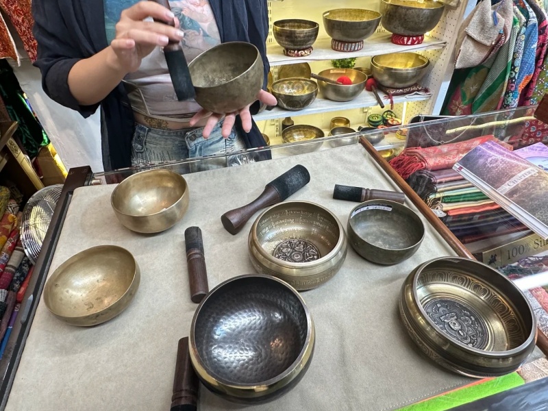 Tibetan Prayer Bowls in a Local Market