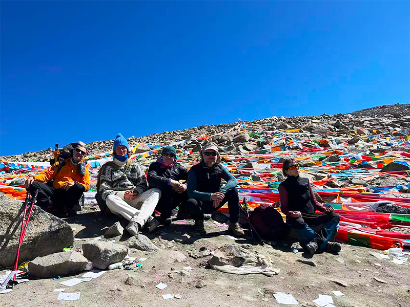 Taking a Break on the Mount Kailash Kora Resting during the Mount Kailash kora