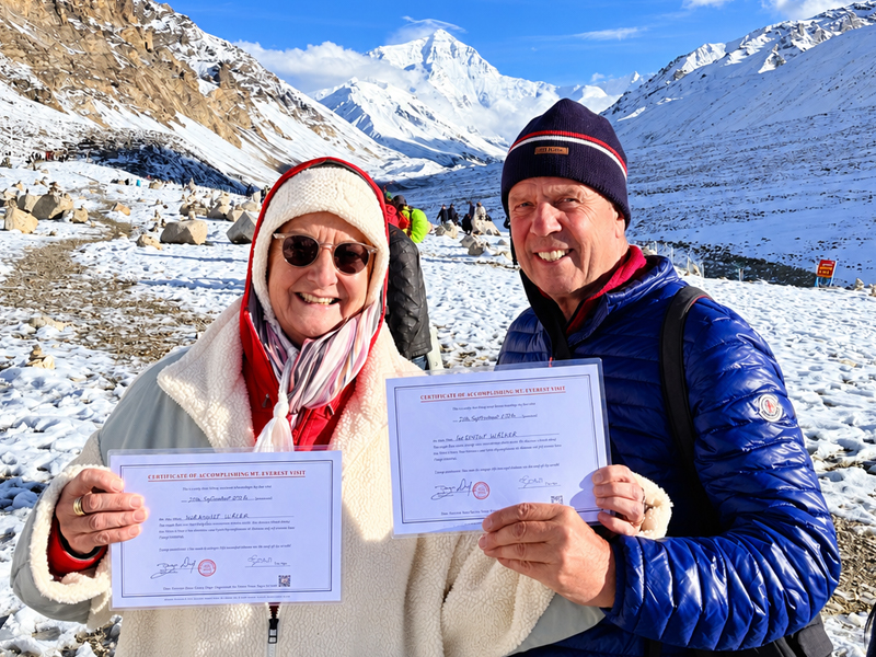 Visit Everest Base Camp Travelers visiting Tibet Everest Base Camp