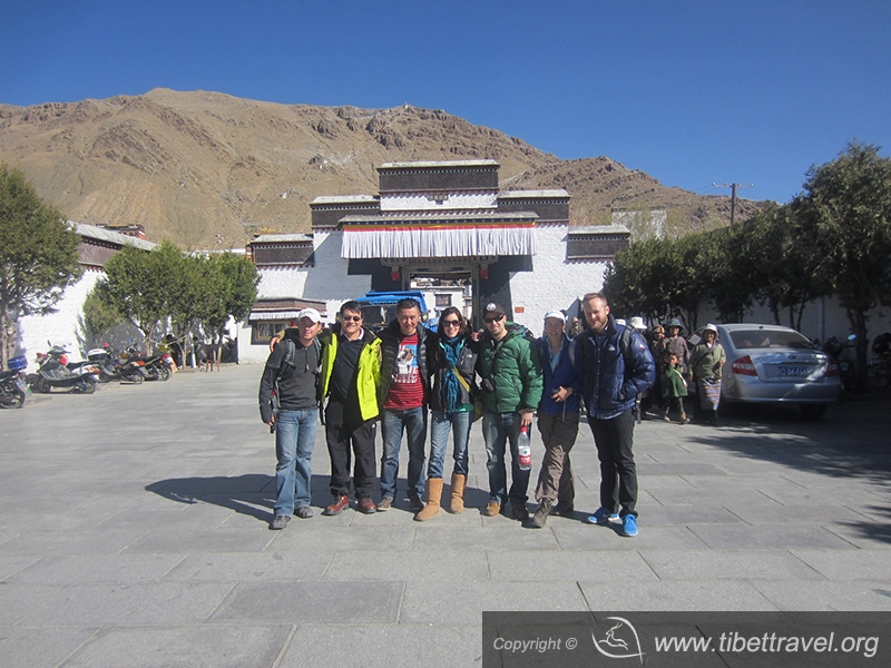 In front of Tashilunpo Monastery -Our Senior Tour Guide - Lotse  (Lobsang Tsering)