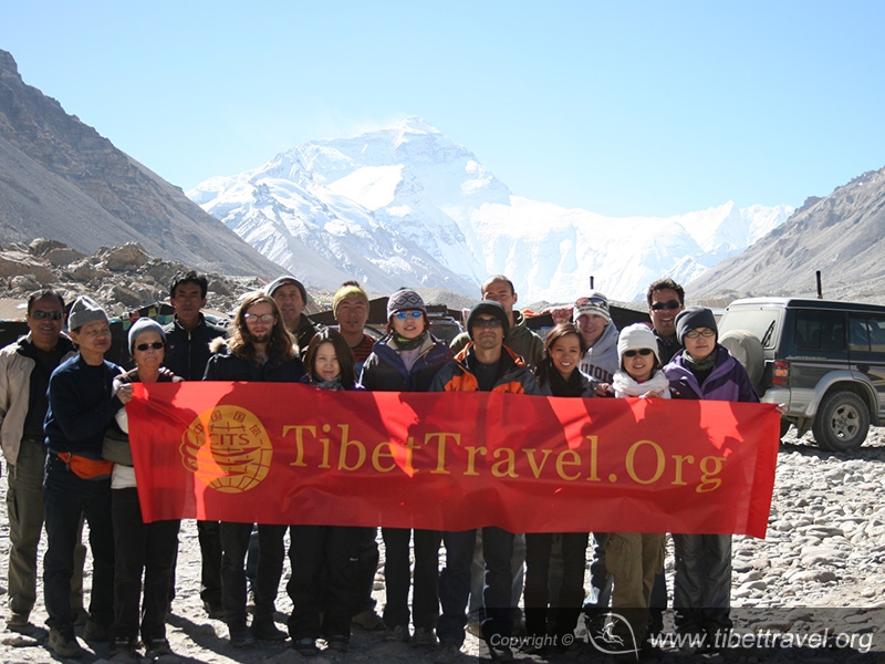 Tour group in 2011 -Our Senior Tour Guide - Lotse  (Lobsang Tsering)